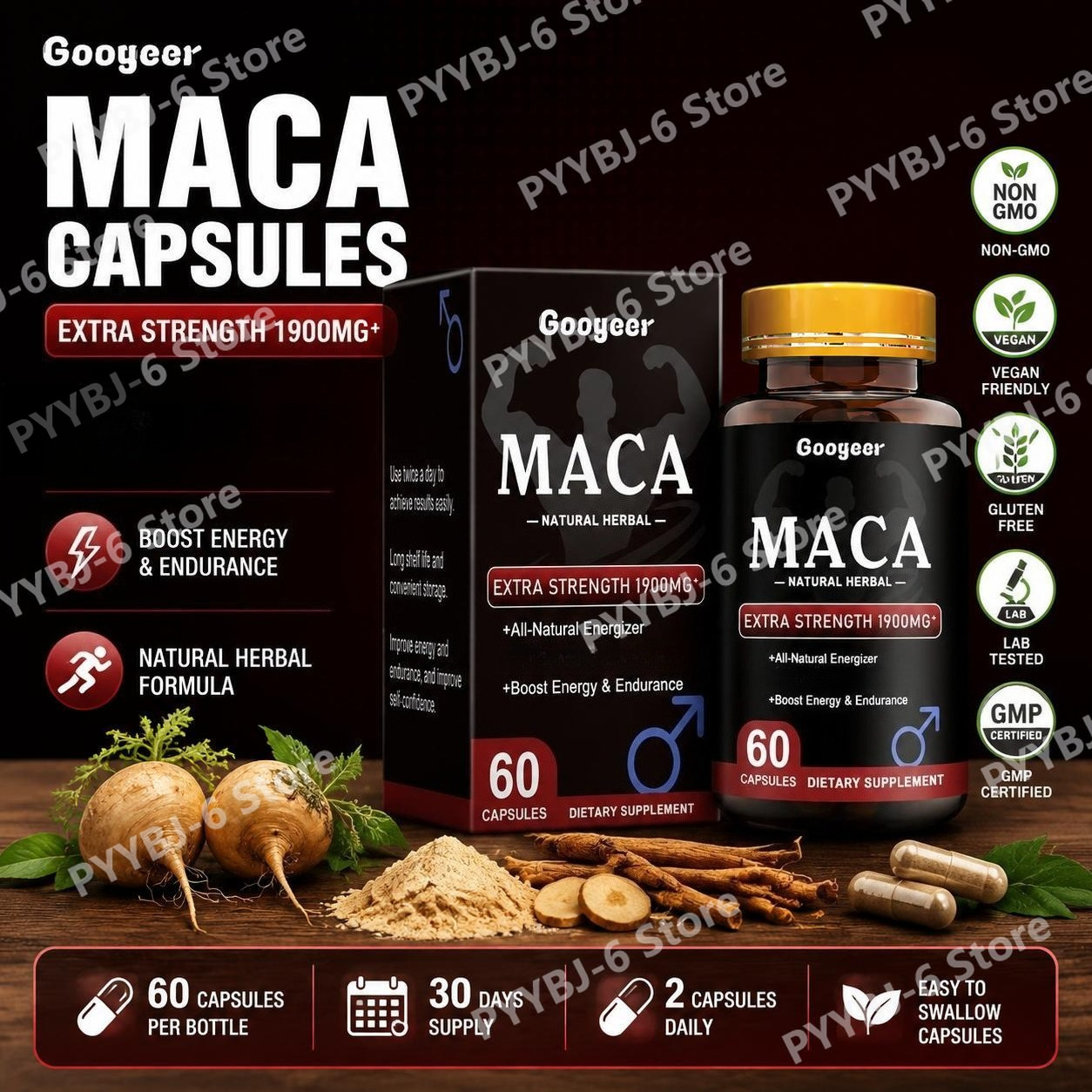 Capsules Googeer Maca avec Mac - Valerian Root Capsule avis et prix
