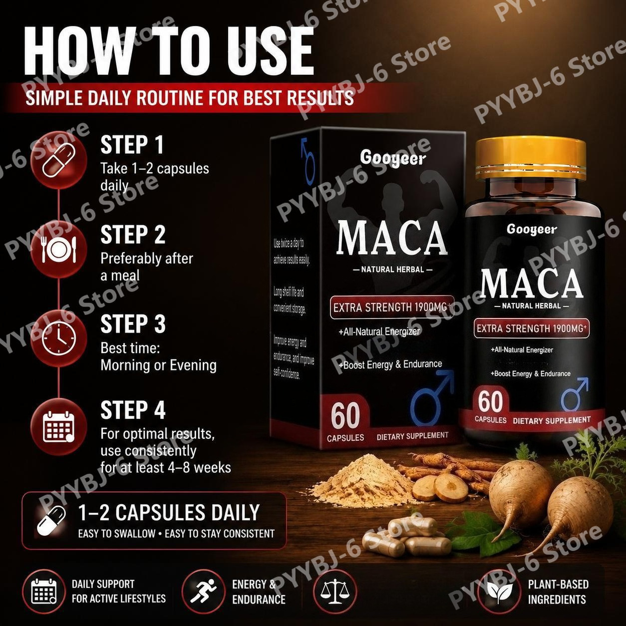 Capsules Googeer Maca avec Mac - Valerian Root Capsule avis et prix